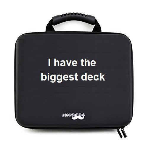 CaseStache portable card game case exterior with rugged weatherproof shell for travel protection.
