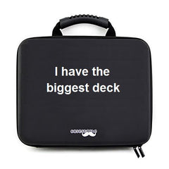 CaseStache portable card game case exterior with rugged weatherproof shell for travel protection.