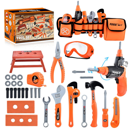 CASRRA Kids Tool Set 33-piece kit promotes organized play and easy storage