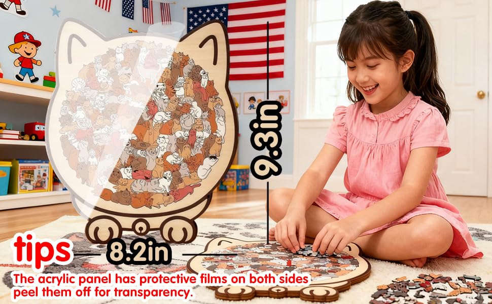 Gift-ready cat-shaped wooden puzzle in a sturdy box for gifting.