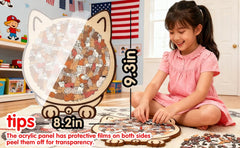 Gift-ready cat-shaped wooden puzzle in a sturdy box for gifting.