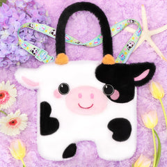 CatchCute cow plush bag embroidered details enhance kid-friendly charm