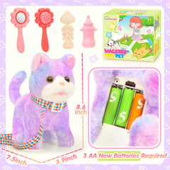 CatchCute plush cat walking and meowing for realistic imaginative play