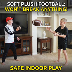 CatchStar football plush pillow decor in child room, brightens play spaces
