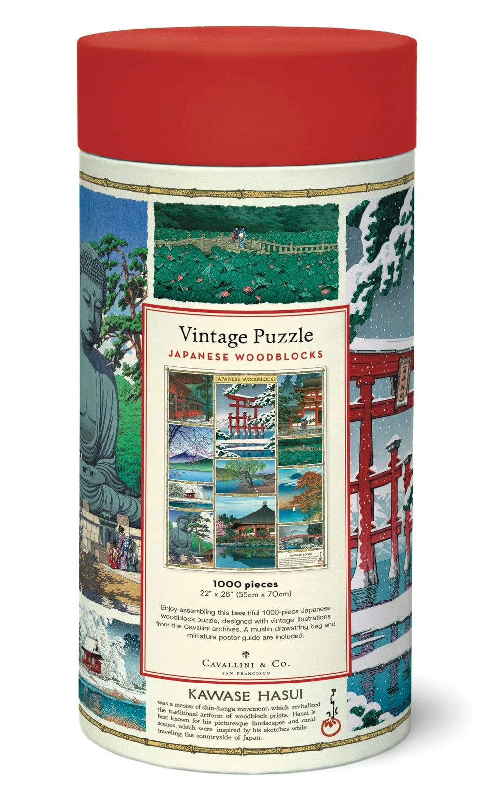 Cavallini & Co finished puzzle measures 20 x 28 inches for wall-ready display.