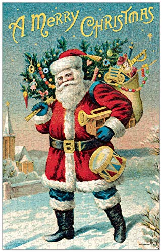 Vintage Santa illustration from Cavallini & Co sparks nostalgic holiday moments while you assemble.