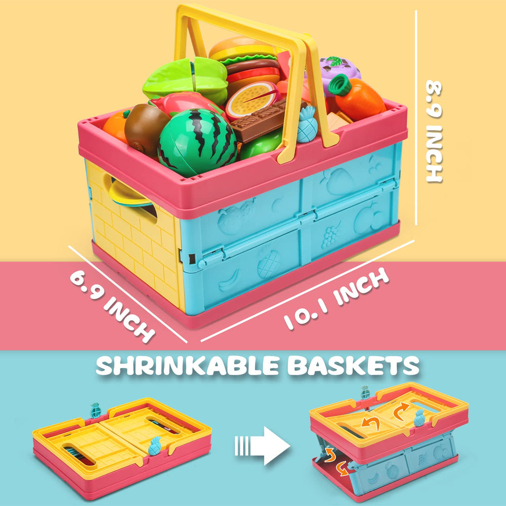 Cawiew foldable storage basket keeps play area tidy.