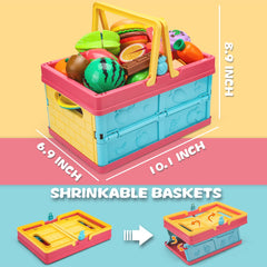 Cawiew foldable storage basket keeps play area tidy.