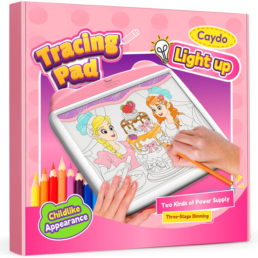 Caydo light up tracing pad front view for easy tracing and drawing