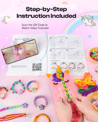 Caydo Unicorn Bracelet Maker tilted loom shows guided weaving for beginners