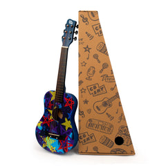 CB SKY 30-inch acoustic blue guitar front view shows beginner-friendly size and vibrant finish