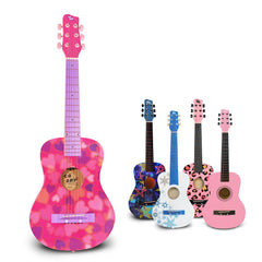 CB SKY heart-design 30in pink guitar, front view, sparks early musical exploration