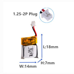 CBB Cecicebb battery dimensions show 18x14x7mm for a precise fit.