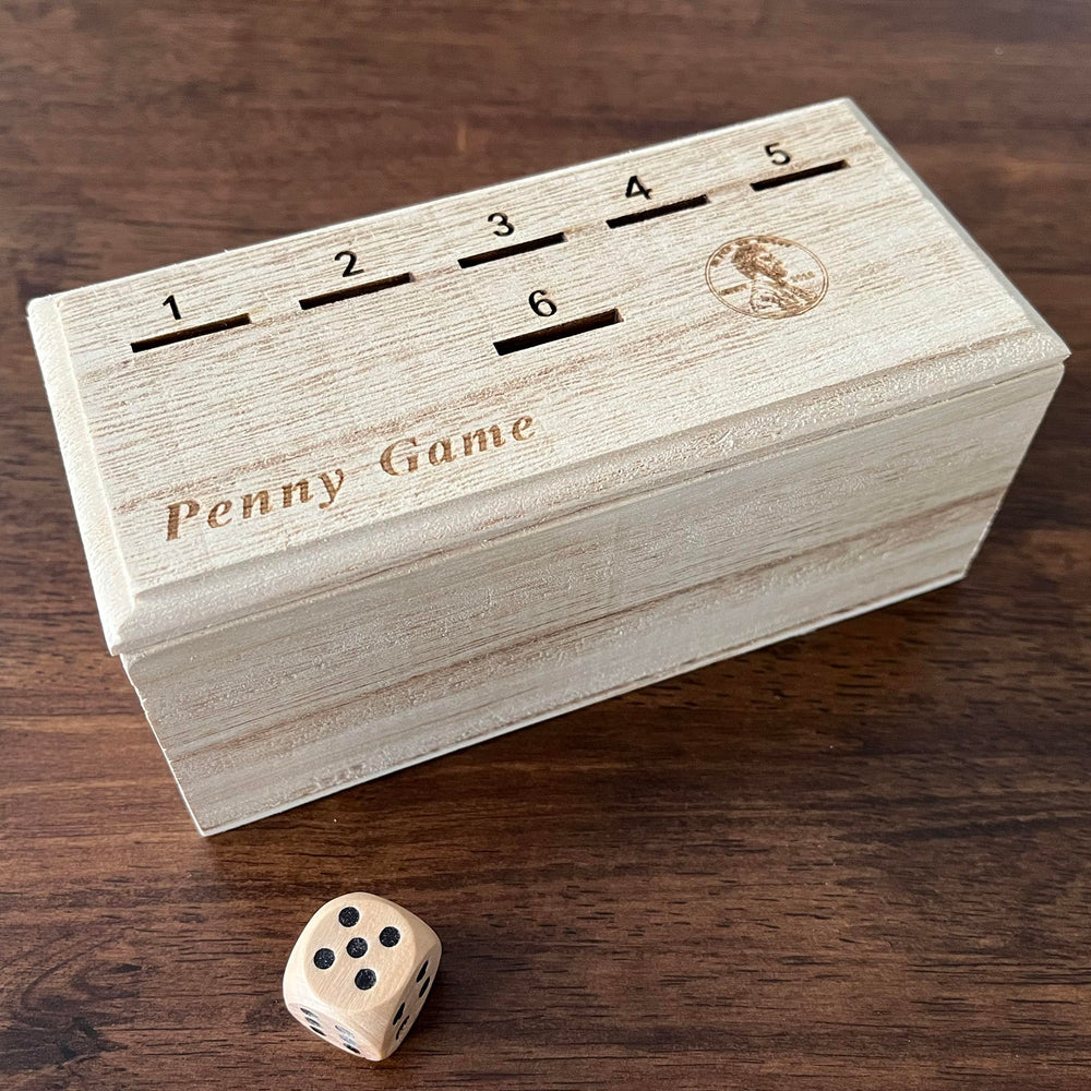 CBLKUS Penny Game wood box ready for quick play with friends.