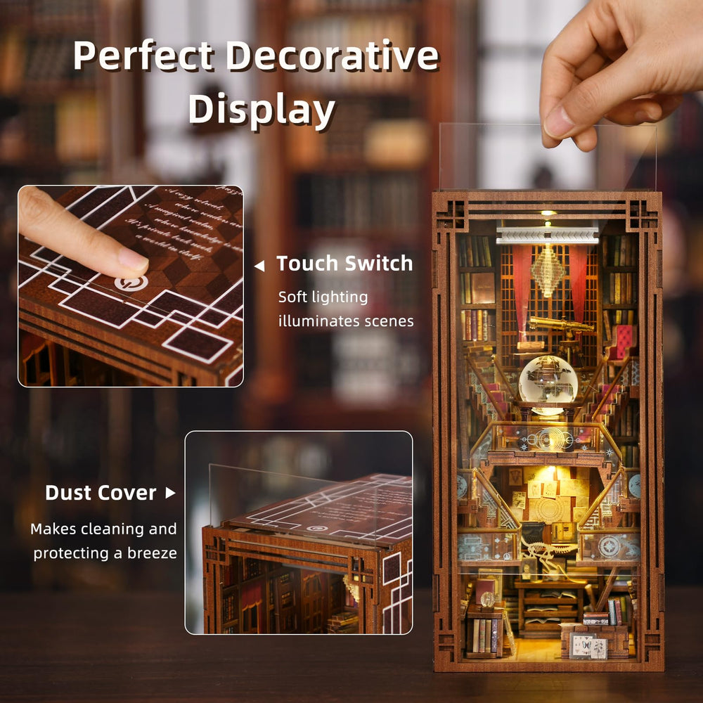 CCCDF Book Nook Kit LED light on creates warm ambient desk glow