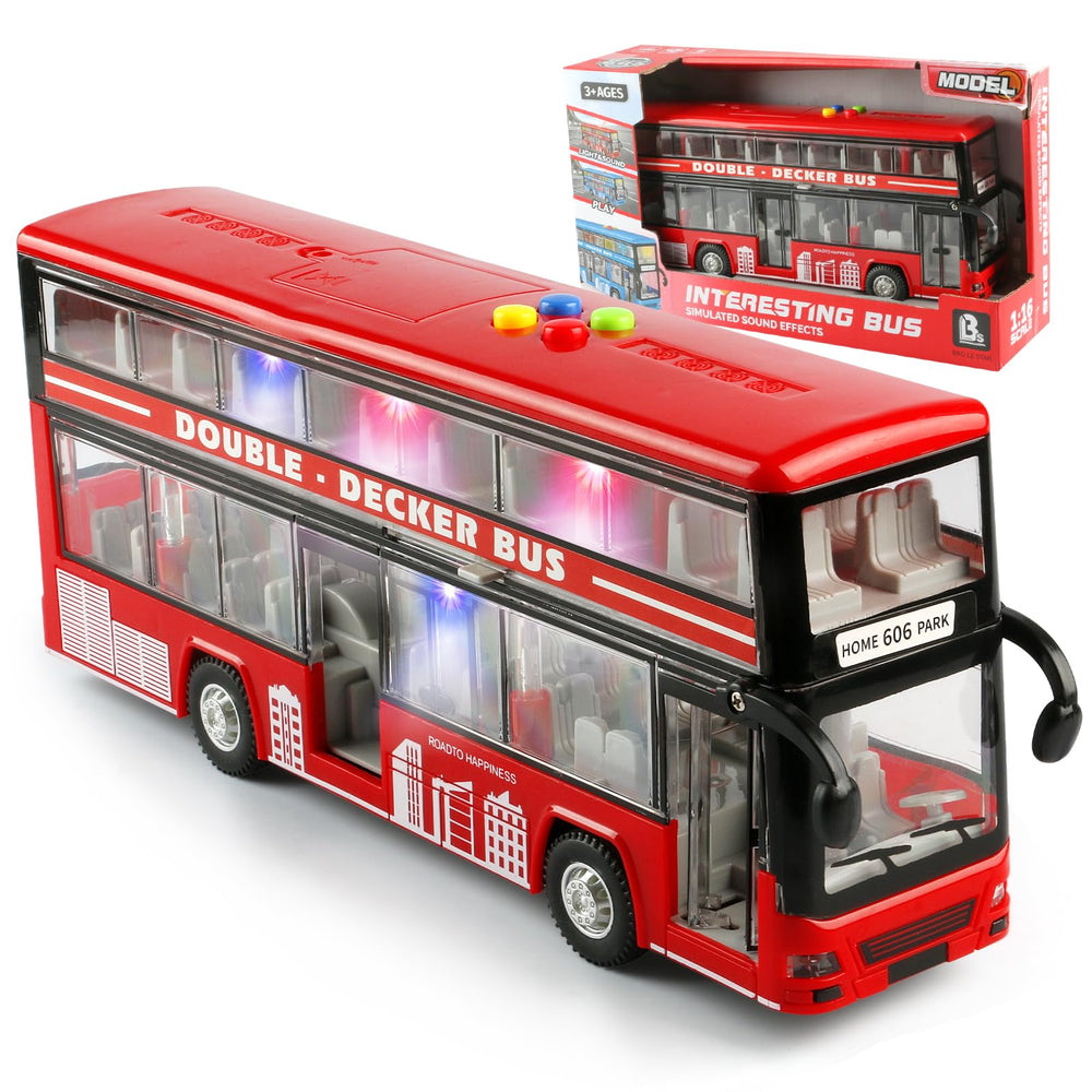 Cdymkf 11-inch double-decker bus front view for imaginative indoor play