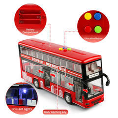 Cdymkf 11-inch double-decker bus side view, compact play vehicle