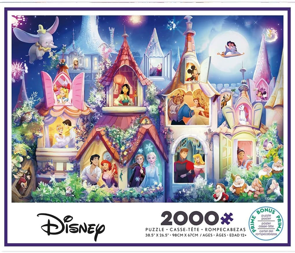 Ceaco Disney Princess Castle artwork showcases vibrant colors and detailed scenes for immersive puzzling