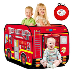 Cecailin fire truck tent kids play: imaginative adventures in a bright red pretend world.