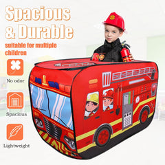 Cecailin fire truck tent red fabric sparks imaginative role play.