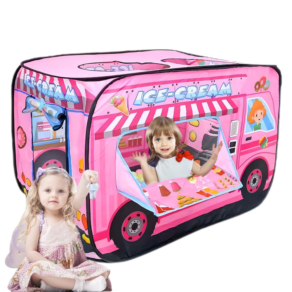 Cecailin Ice Cream Truck Tent with open doors for imaginative play