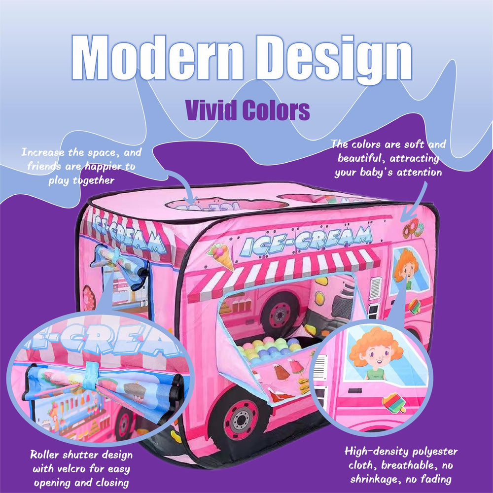 Cecailin Ice Cream Truck Tent ventilated design keeps kids comfortable