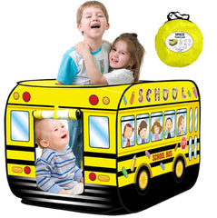 Cecailin school bus tent front view sparks imaginative play outdoors