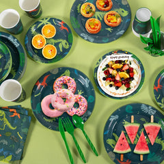 Cecnamt dinosaur napkins catch messes while brightening the table