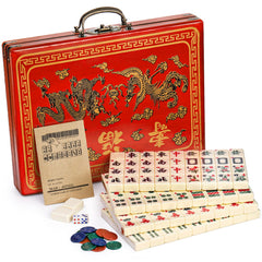Cedilis Chinese Mahjong tiles 146 ivory set ready for family game night.