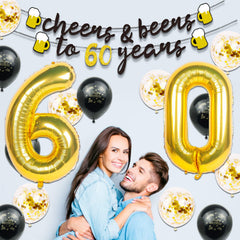 Cefanty Cheers to 60 Years banner for a festive party focal point.