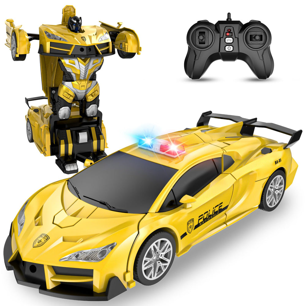 CEGOUFUN remote control car transforming into robot mode for imaginative play