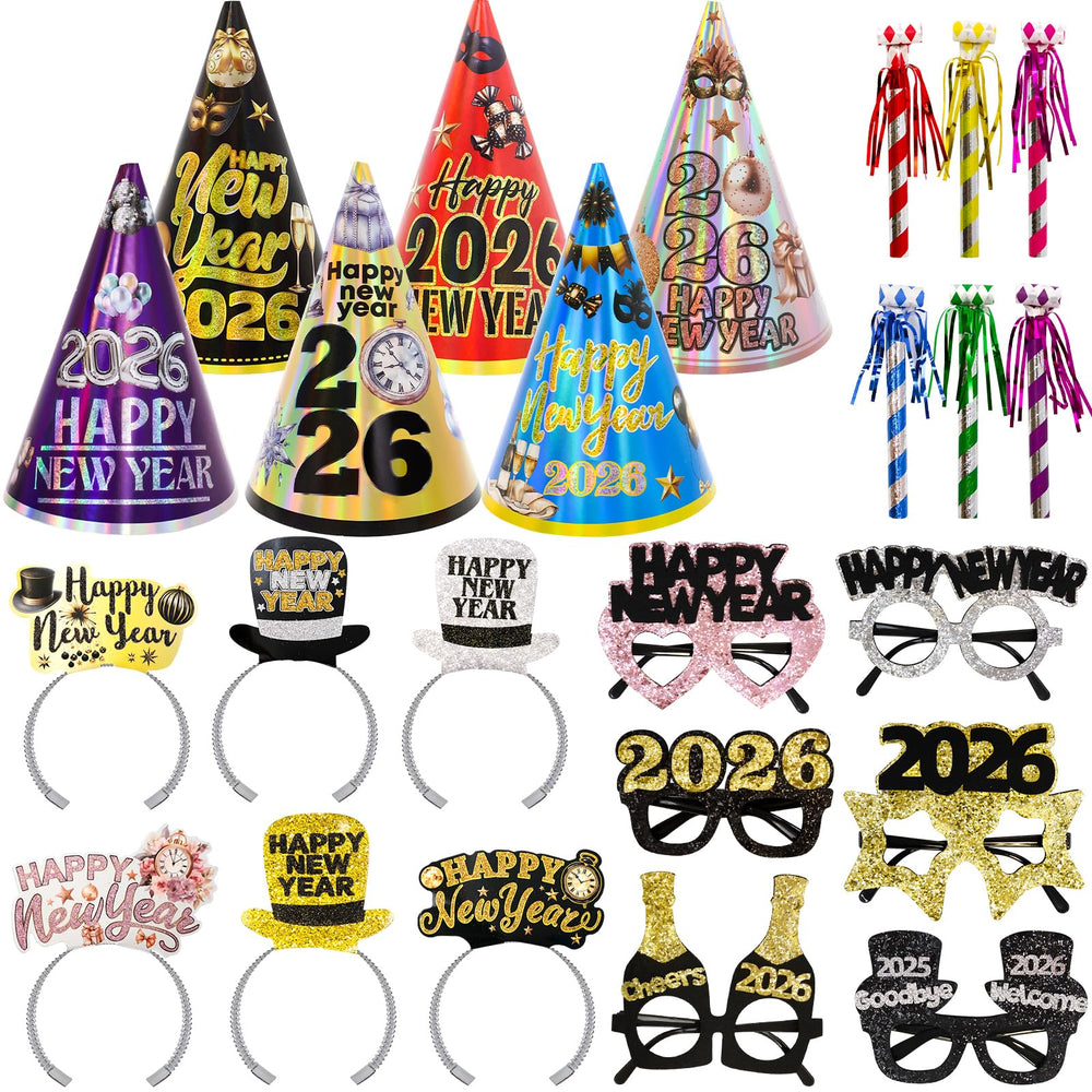 Ceiba Tree new-years-eve-hats-6-pack, festive wearable accessory for group photos.