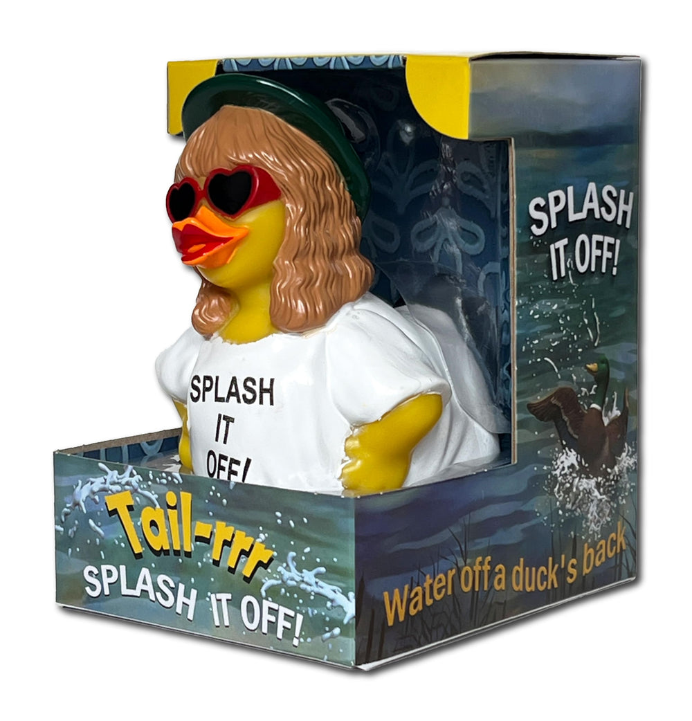 Tail-RRR duck floating upright for reliable water play and display