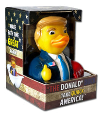 CelebriDucks Donald Trump duck floating in bath for playful moments