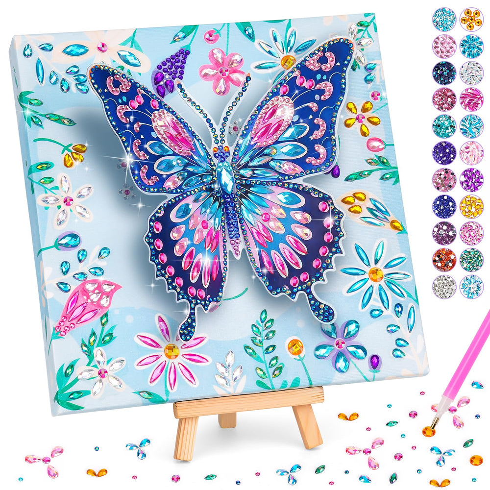 Celecstan diamond art kit for kids with butterfly canvas boosts creativity on wood