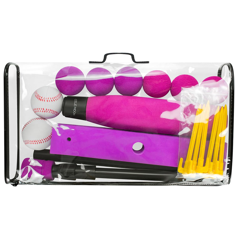 CeleMoon pink tee-ball set, ideal starter gift for young players.