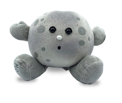 Celestial Buddies Moon Buddy front view showing soft lunar plush for cozy hugs.