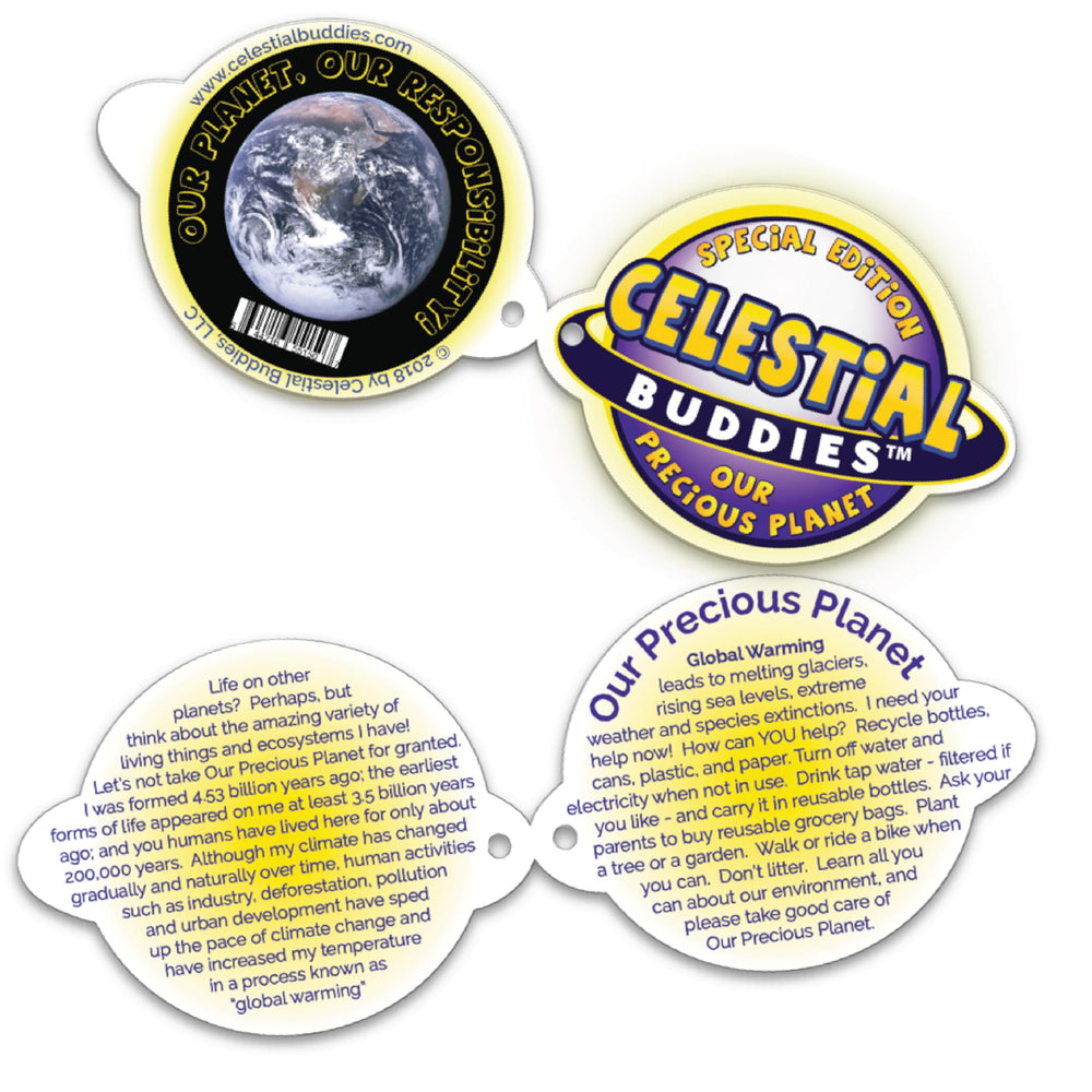 Our Precious Planet decor-ready plush shown on a bedroom or study shelf.