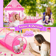 Celontry 3 in 1 Princess Play Tent crawl tunnel design supports motor skill play