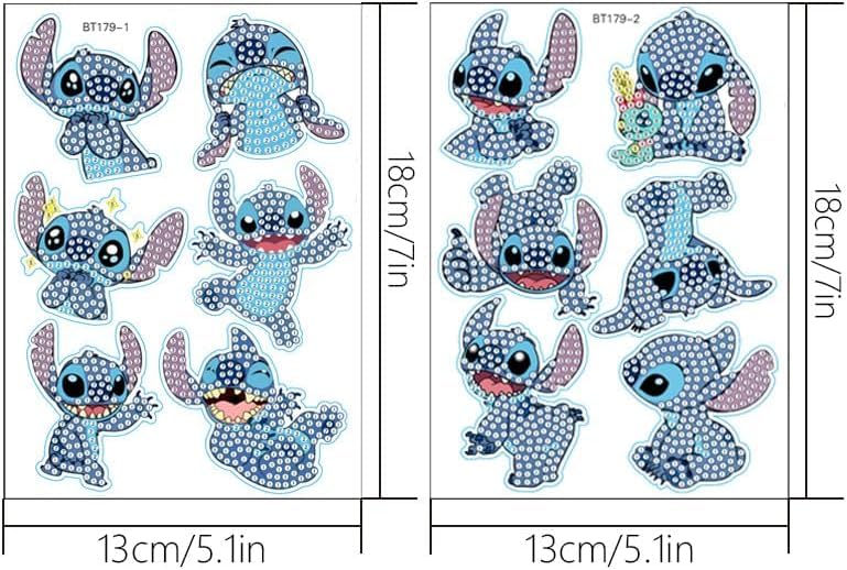 cerfioo Stitch diamond art sticker design ideal for decorating books and cups