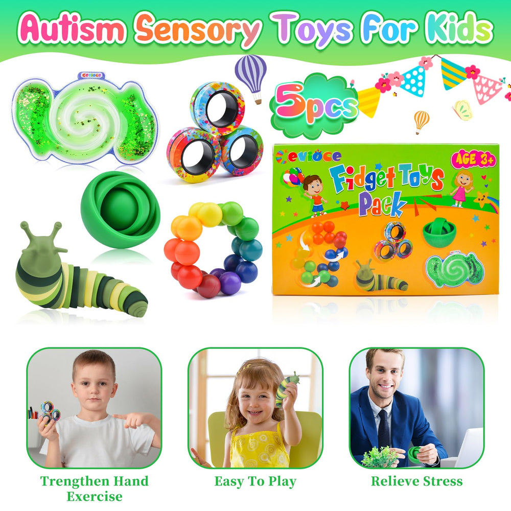 Cevioce sensory tube fidget toy aids tactile exploration and concentration.