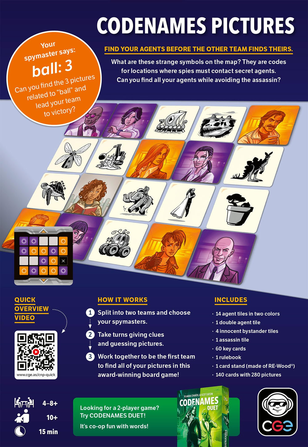 CGE Codenames: Pictures image cards present varied scenes for immersive collaborative clue solving