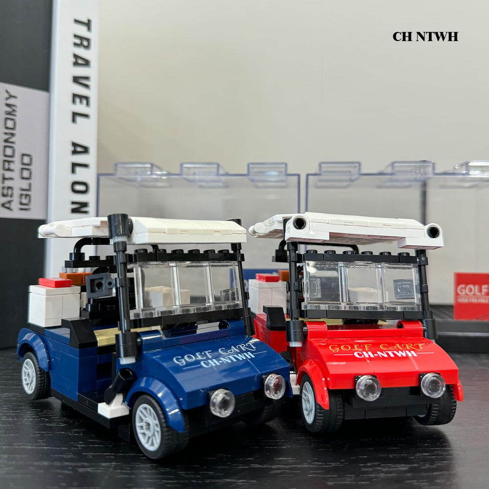 CH NTWH Golf Cart blue desk scene on a shelf
