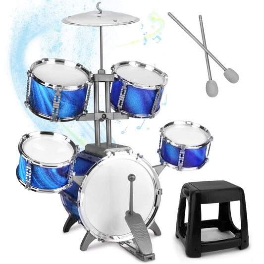 CHADRIGIVS kids drum set blue bass drum with pedal for toddlers' rhythmic play