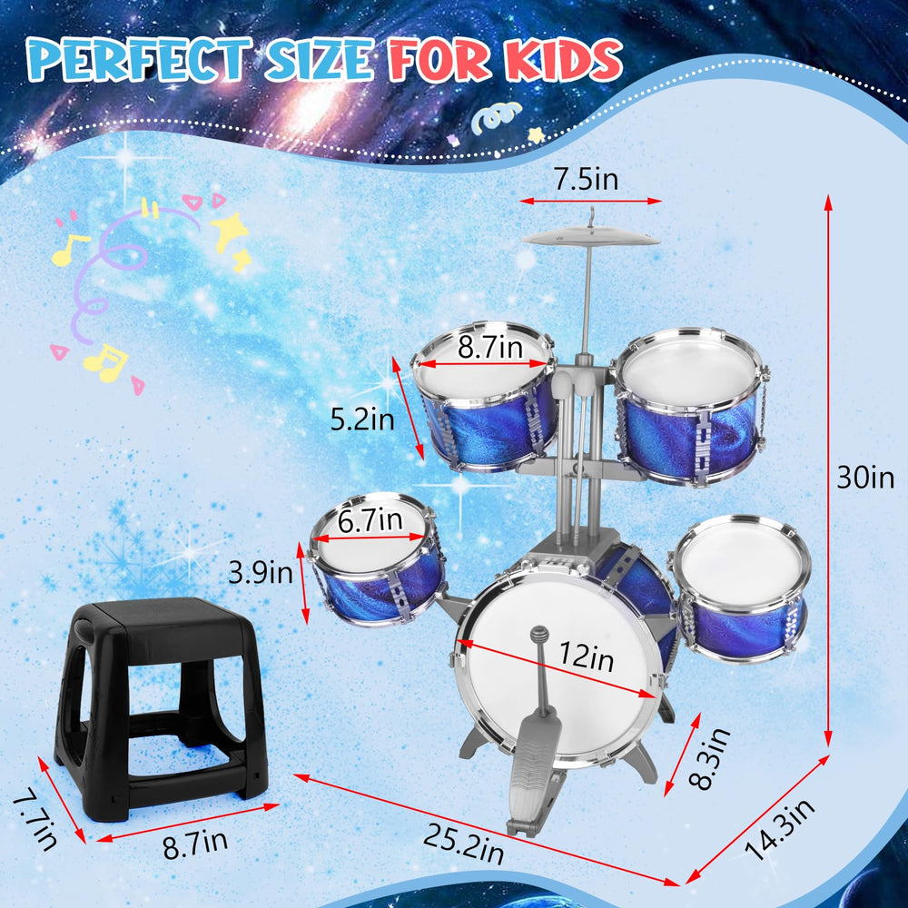 CHADRIGIVS kids drum set blue action-ready toy for birthdays