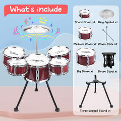 CHADRIGIVS complete drum set for kids unboxed ready for quick assembly