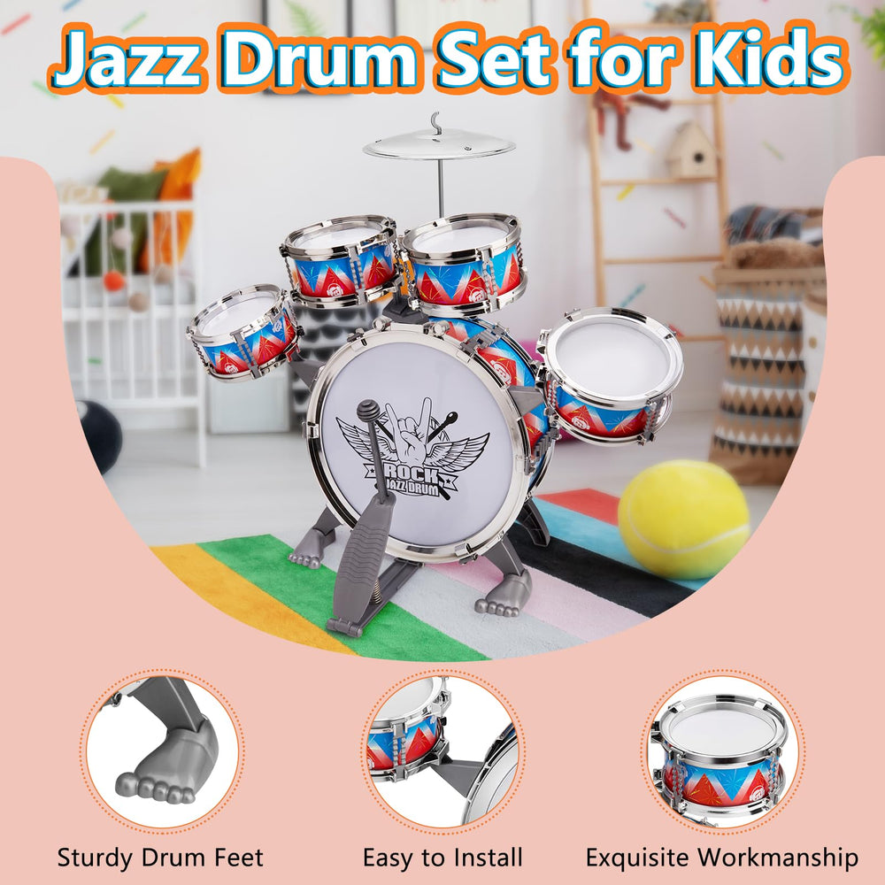 CHADRIGIVS toddler drum set pedal enhances motor timing for kids.