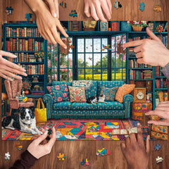 Chalzidar Cozy Study 1000-piece puzzle with interlocking pieces.