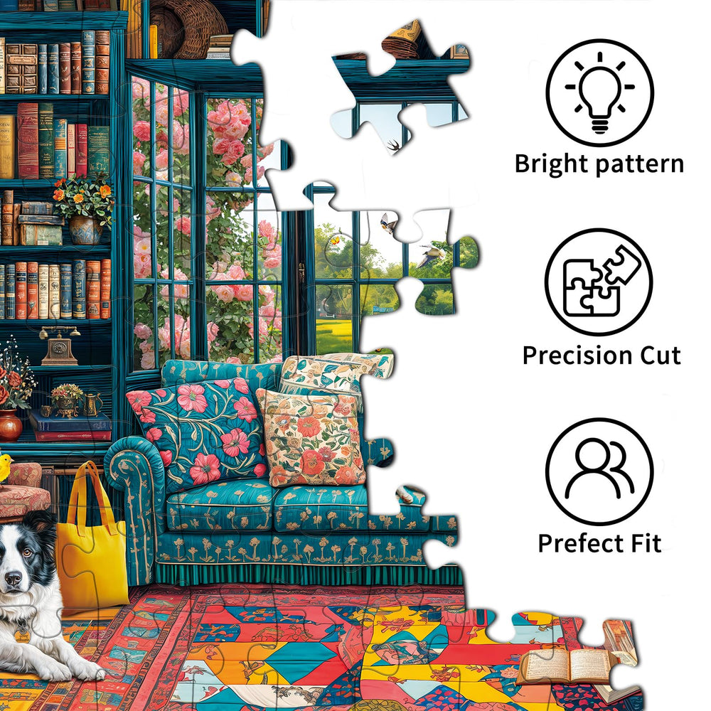 Chalzidar Cozy Study puzzle interlocking cuts for precise seams.