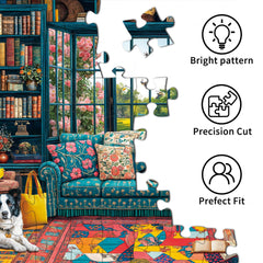 Chalzidar Cozy Study puzzle interlocking cuts for precise seams.